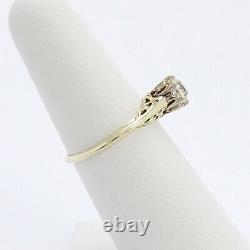 Victorian 14k Gold Old Mine Cut Diamond Solitaire Engagement Ring