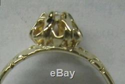 Victorian Antique 14k Old European Cut Diamond In Belcher Setting. Close Out