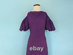 Vintage 1930s Old Hollywood Glamour Cold Rayon Puffed Sleeves Evening Gown