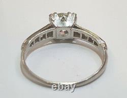 Vintage ANTIQUE ROUND OLD mine CUT 2.00ct Diamond Platinum ring