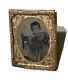 Vintage Antique1800'gold Plate Daguerreotype Photograph Portrait Child Girl Old
