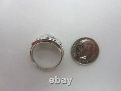 Vintage Antique 14K White Gold 0.43 ct center Diamond Ring 0.58 ct TW Old Euro
