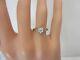 Vintage Antique 14k White Gold And 0.25 Ct Diamond Engagement Ring Old European