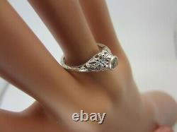 Vintage Antique 18K White Gold Diamond Filigree Ring 0.25ct Old Mine Engagement