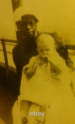 Vintage Antique 1914 African American Nanny Angel Baby Babysitter Rare Old Photo