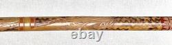 Vintage Antique 1932 Mexican Aztec Tijuana Carved Wood Walking Stick Cane Old