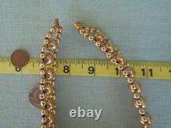 Vintage Antique Art Deco/Victorian Brass Bead Necklace Choker OLD 15 Inches