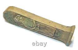 Vintage Antique Bronze Brass Weighted Women Stamp Monogram Seal Old