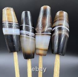 Vintage Antique Cambodian Banded Agate Old Beads