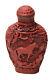 Vintage Antique Chinese Cinnabar Hand Carved Lacquer Perfume Snuff Bottle Old