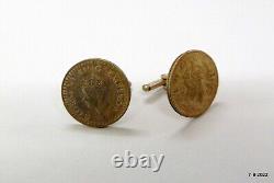 Vintage Antique Collectible Old Silver Coin Cufflinks Mens Jewelry Gift Item