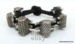 Vintage Antique Ethnic Tribal Old Silver Beads Bracelet Bangle India