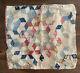 Vintage Antique Feed Sack Star Pattern Quilt Pillow Cover With Snaps 14x16 Old
