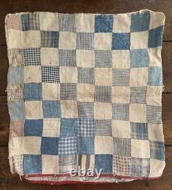 Vintage Antique Feed Sack Star Pattern Quilt Pillow Cover with Snaps 14x16 OLD