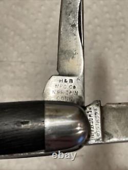 Vintage Antique H&B MFG Co New Britain USA 2-Blade Folding Knife. Very Nice OLD