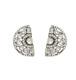 Vintage Antique Half Round Shape Old European Cut Cz In 935 Silver Stud Earrings