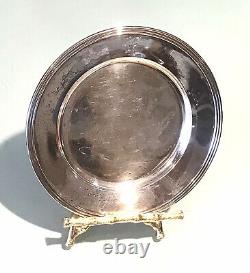 Vintage Antique Hallmarked B&B Sterling Silver Monogrammed Round Plate Dish Old