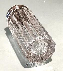 Vintage Antique Hallmarked Sterling Silver Repousse Crystal Cut Glass Jar Old