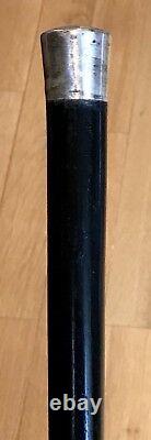 Vintage Antique Hallmarked Sterling Silver Swagger Walking Stick Cane Horn Old