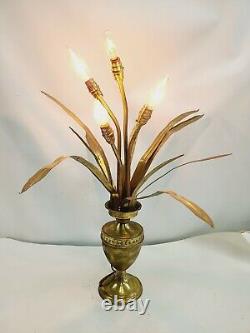 Vintage Antique Old Altar Church Lamp Brass Flower Urn 4 lights 1920's