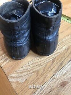 Vintage Antique Old Football Stacked Leather Hightop Boots Shoes Cleats Mass MA