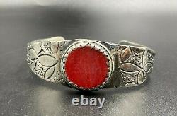 Vintage Antique Old Hand Made Silver Turkmani Bangle Bracelet