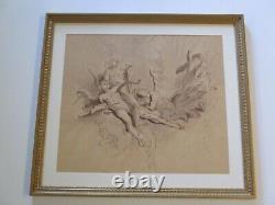 Vintage Antique Painting Old Master Style Nude Nudes Iconic Angels Mystery Art