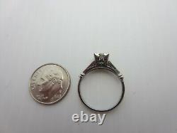 Vintage Antique Platinum 0.40 ct. Old Mine Cut Diamond Engagement Ring