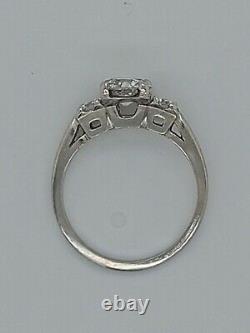Vintage Antique Platinum 3 Stone Old European Diamond Engagement Ring 1.07ct