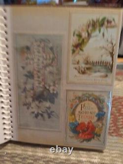 Vintage Antique Scrapbook Photo Book Of Various Old Religious 71 Trade Cards