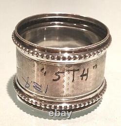 Vintage Antique Silver Plated Monogrammed Napkin Ring Holder Old Decor Flatware