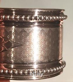 Vintage Antique Silver Plated Monogrammed Napkin Ring Holder Old Decor Flatware