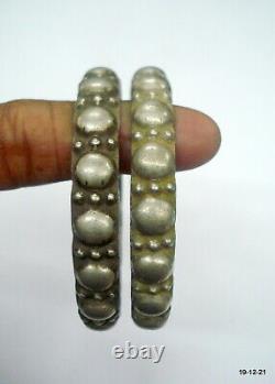 Vintage Antique Tribal Old Silver Bangle Bracelet set Bangle Pair Hnadmade