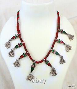 Vintage Antique Tribal Old Silver Necklace Chokar Handmade Belly Dance Jewellery