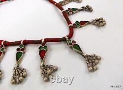 Vintage Antique Tribal Old Silver Necklace Chokar Handmade Belly Dance Jewellery
