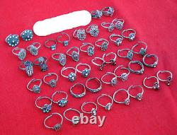 Vintage Antique Tribal Old Silver Toe Rings Ecl Lot 20 Pair