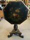 Vintage Antique Very Old Hand Painted Tilt Top Three Legged Table