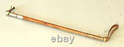 Vintage Antique Weighted Brass Hammer Top Knob Horse Bull Riding Whip Crop Old