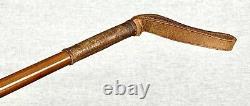 Vintage Antique Weighted Brass Hammer Top Knob Horse Bull Riding Whip Crop Old