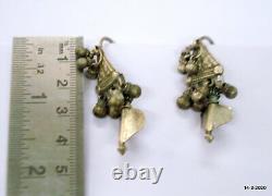 Vintage Antique tribal old silver earring pair from Rajasthan India