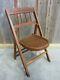 Vintage Childs Wooden Folding Chair Antique Table Stand Old Stool 7039