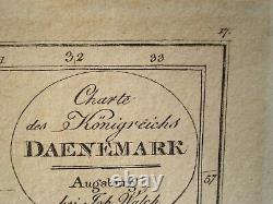 Vintage DENMARK DAENEMARK GERMAN MAP Old Antique Original Atlas Map c. 1812