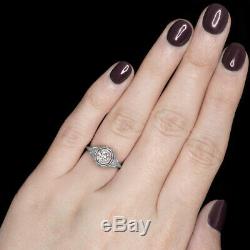 Vintage Diamond Engagement Ring Old European Cut 18k Antique Art Deco 1/3 Carat