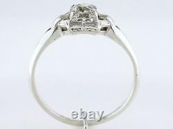 Vintage Diamond Engagement Ring Old European Cut. 35ct Platinum Art Deco Antique