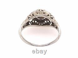 Vintage Diamond Solitaire Engagement Ring. 12ct Old Europea Antique Art Deco 18K