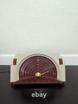 Vintage Emerson Old Creme &brown Bakelite Radio Unique Antique MID Century