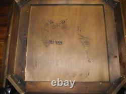 Vintage Ethan Allen Old Tavern Chess/Checkers Table Wooden Pine 34 X 34 X 29