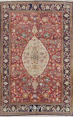 Vintage Floral Traditional Oriental Area Rug Hand-knotted Wool Red Carpet 6x10