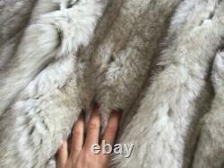 Vintage Full length blue silver fox fur ladies coat old CÉLINE UK10 RPP£5000