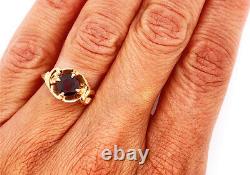 Vintage Garnet Cocktail Ring 1.20ct Antique Retro 1950's New Old Stock